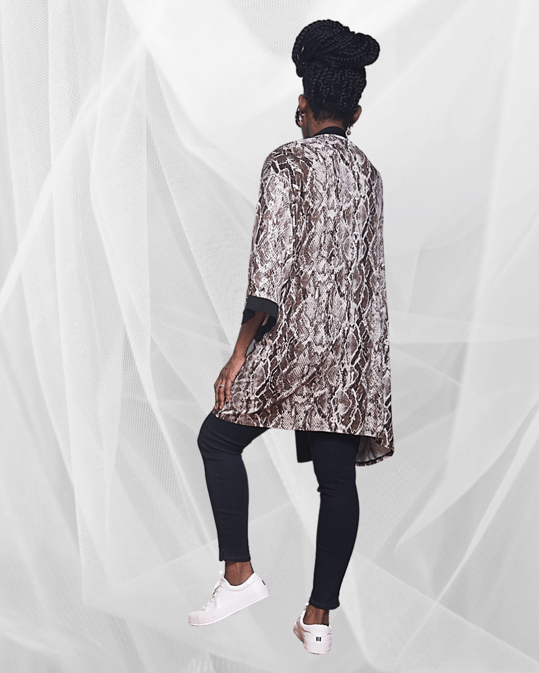 Kimono Cardigan Animal Print Brown