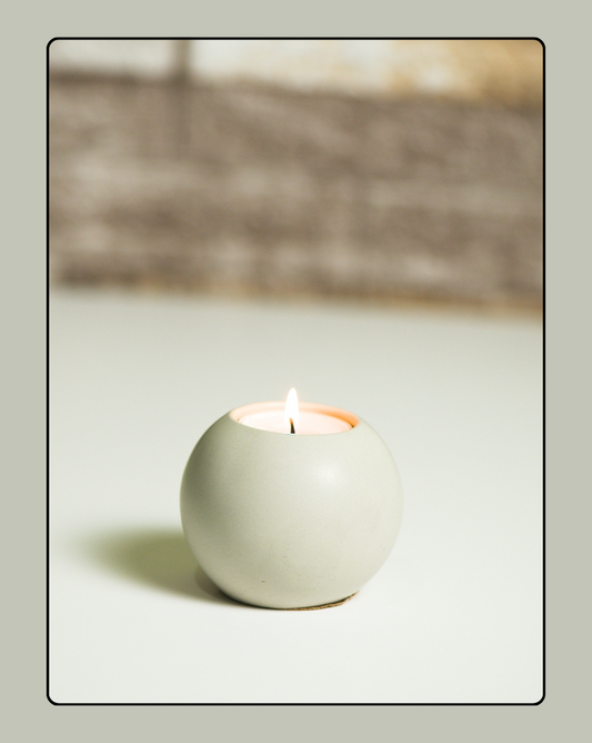Concrete Tealight Candle Holder - Natural 3