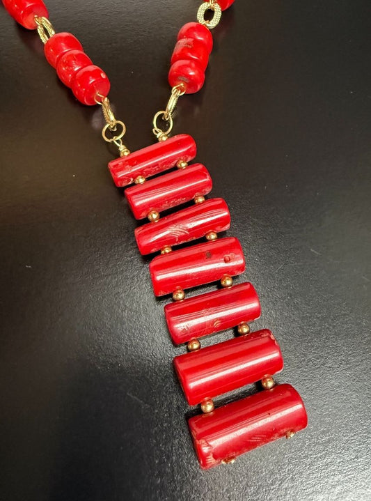 Red Coral Chunky Neckalce