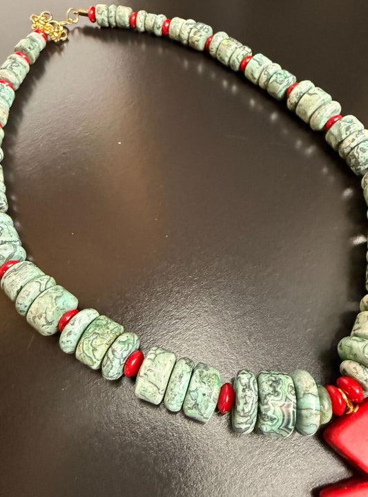 Red Cross Pendant Necklace – Bold Cultural Elegance