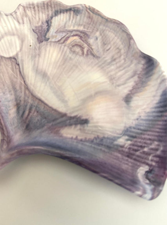 Ginkgo Leaf Tray - Purple Marble