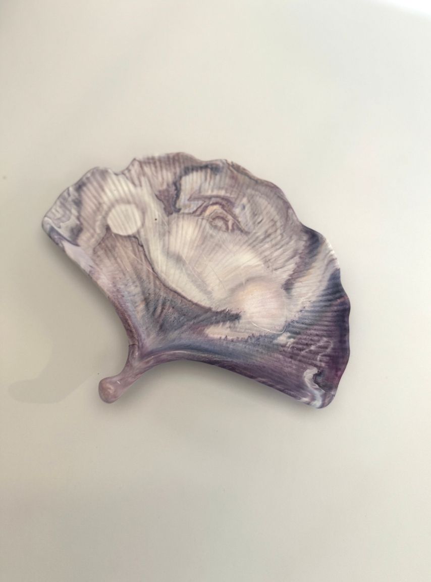 Ginkgo Leaf Tray - Purple Marble