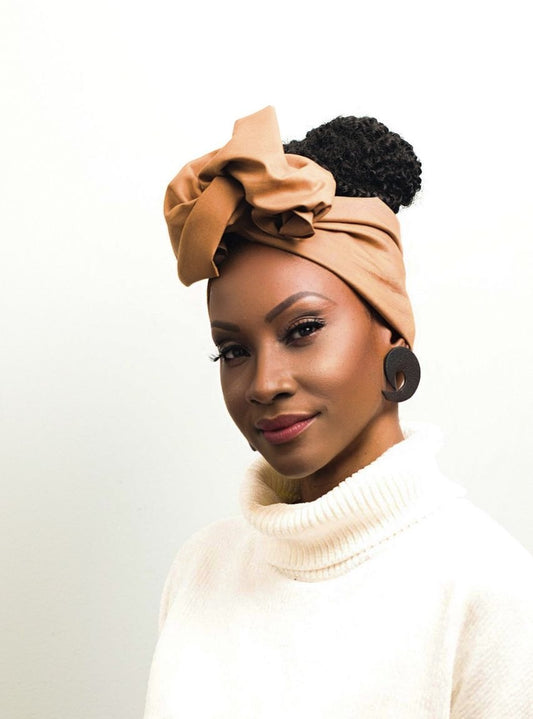 Wire Headwrap - VICTORIA - Solid Beige Color Flexible Wire Headband