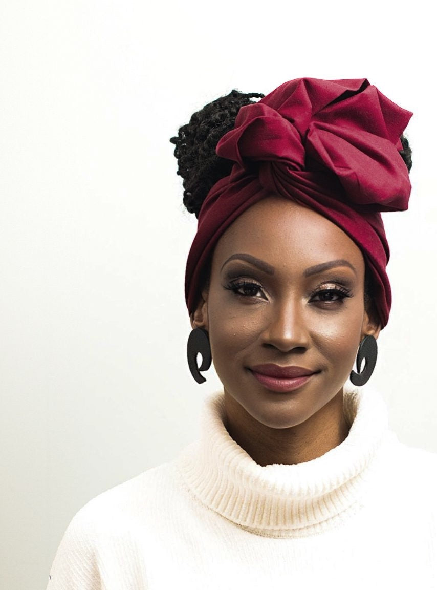 Wire Headwrap - CAMILLA - Red Wine Flexible Wrap