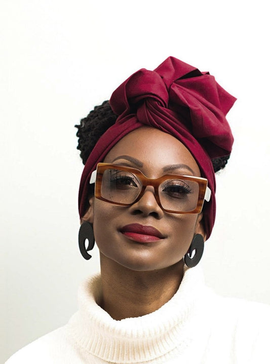 Wire Headwrap - CAMILLA - Red Wine Flexible Wrap