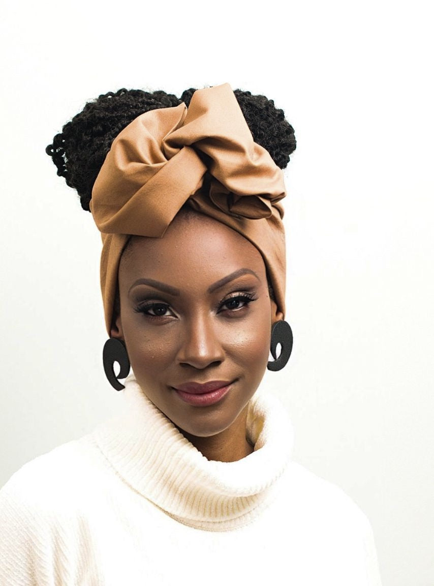 Wire Headwrap - VICTORIA - Solid Beige Color Flexible Wire Headband