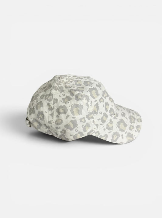 Soft Neutral Leopard Print Ponytail Baseball Cap