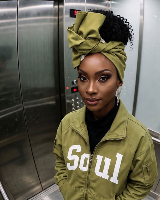 Gigi Olive Green Wire Headwrap – Easy Flexible No-Tie Head Wrap