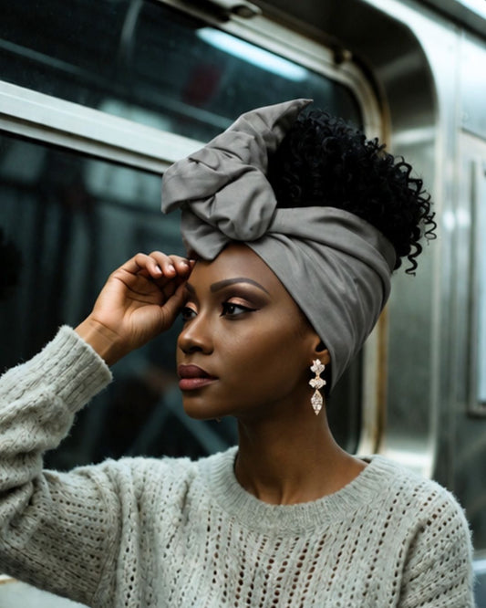 Wire Headwrap - Nilda - Grey Flexible Wrap