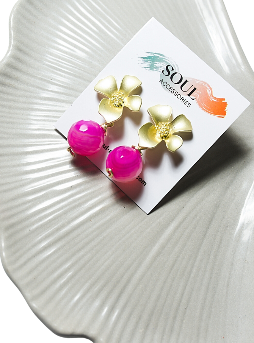 Pink Quartz Earring - Tara