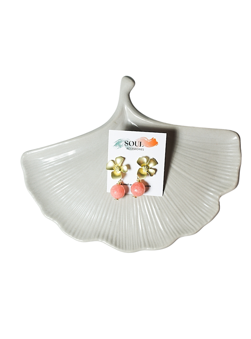 Peach Quartz Earring - Tara