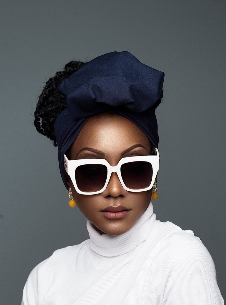 Wire Headwrap - Mila Navy Blue