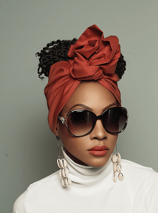 Burned Orange Twist Head Wrap, Flexible Wire Head Wrap, Top Knot, Turban, Vibrant Twist Tie, Versatile Wire Headband