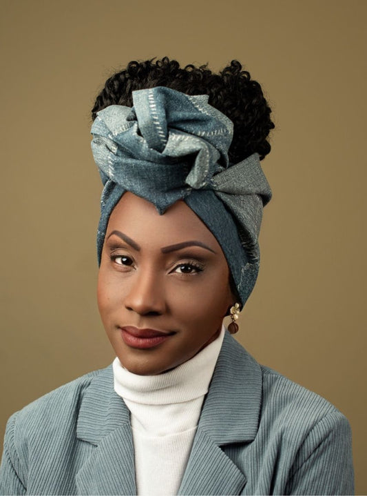 Wire Headwrap - Kiara Patchworck Style Denim