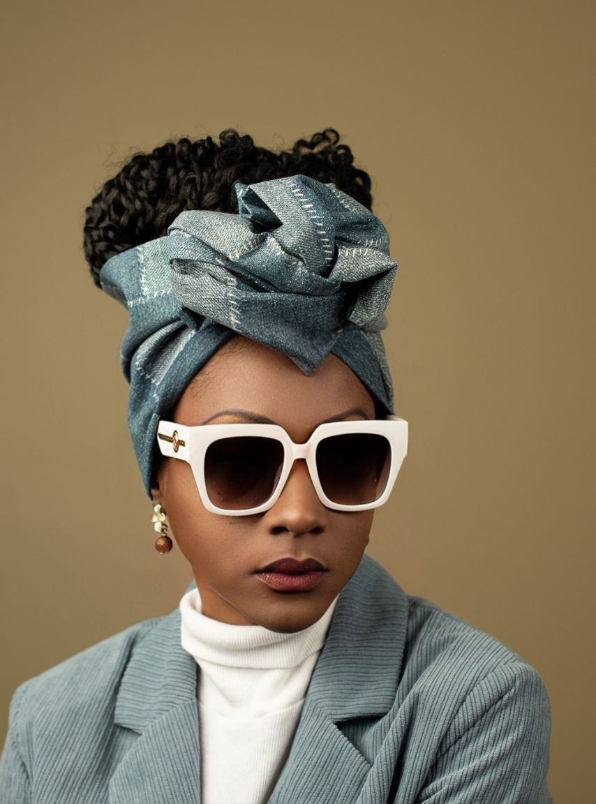 Wire Headwrap - Kiara Patchworck Style Denim