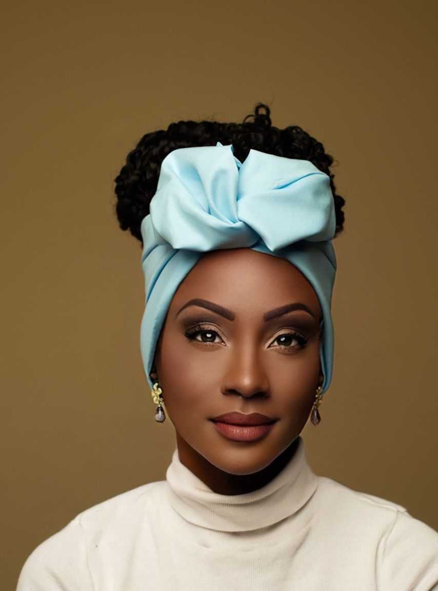 Wire Headwrap - DIANA - Blue Wire Turban Wrap