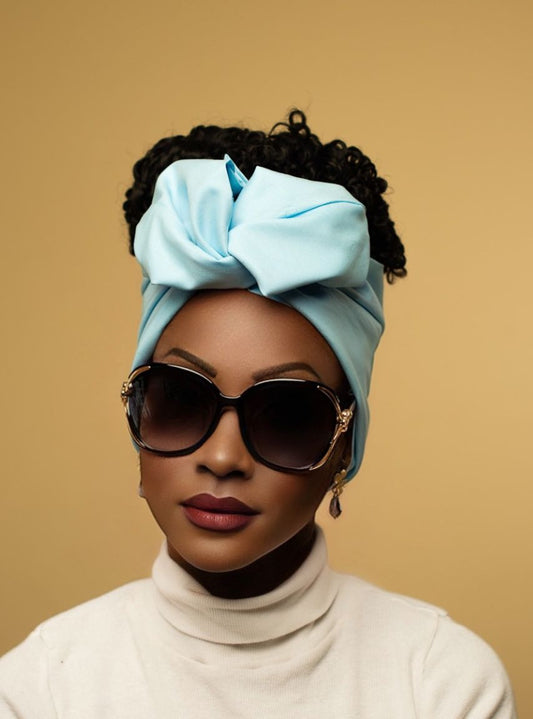 Wire Headwrap - DIANA - Blue Wire Turban Wrap