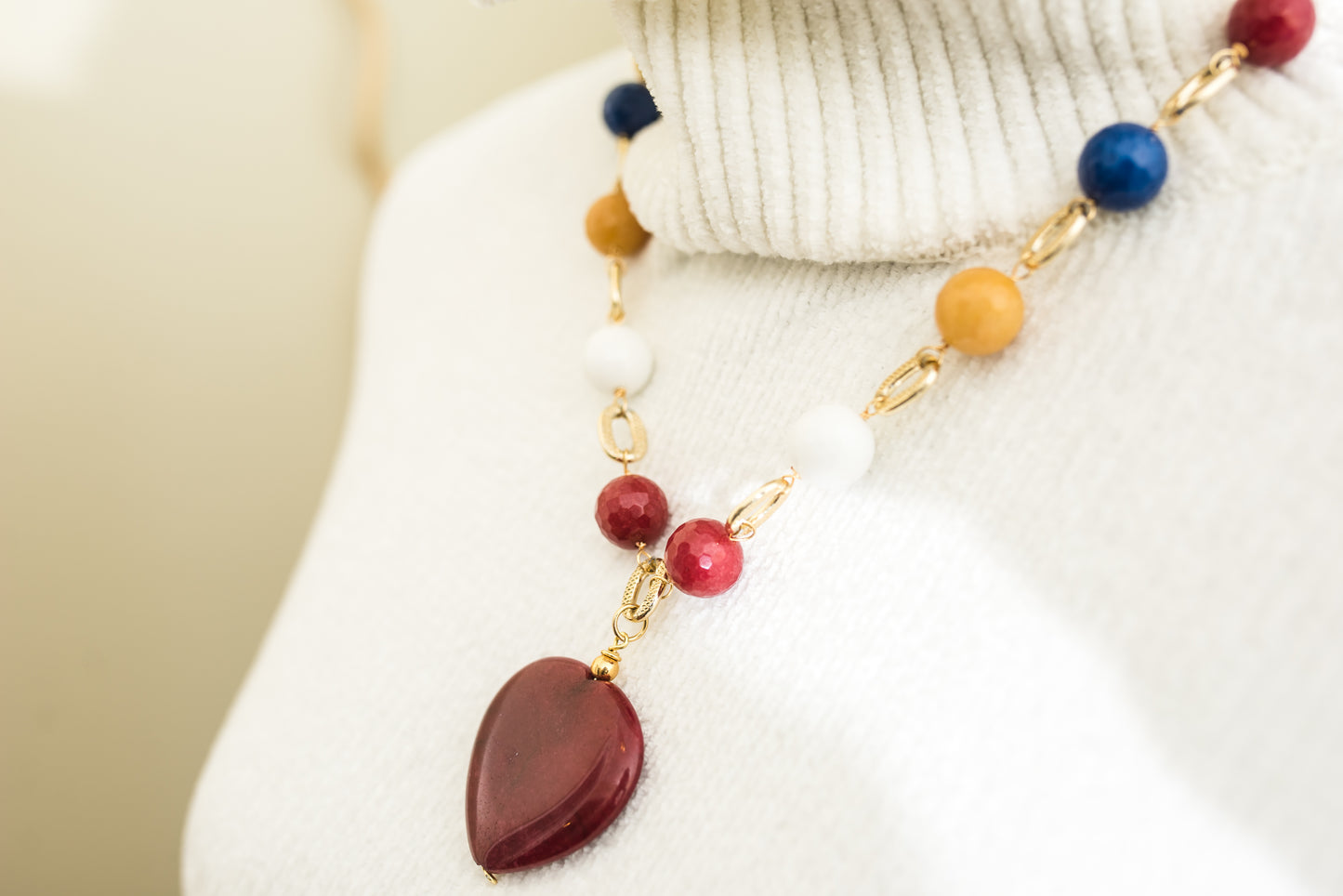 Multicolor Jade Stones Necklace