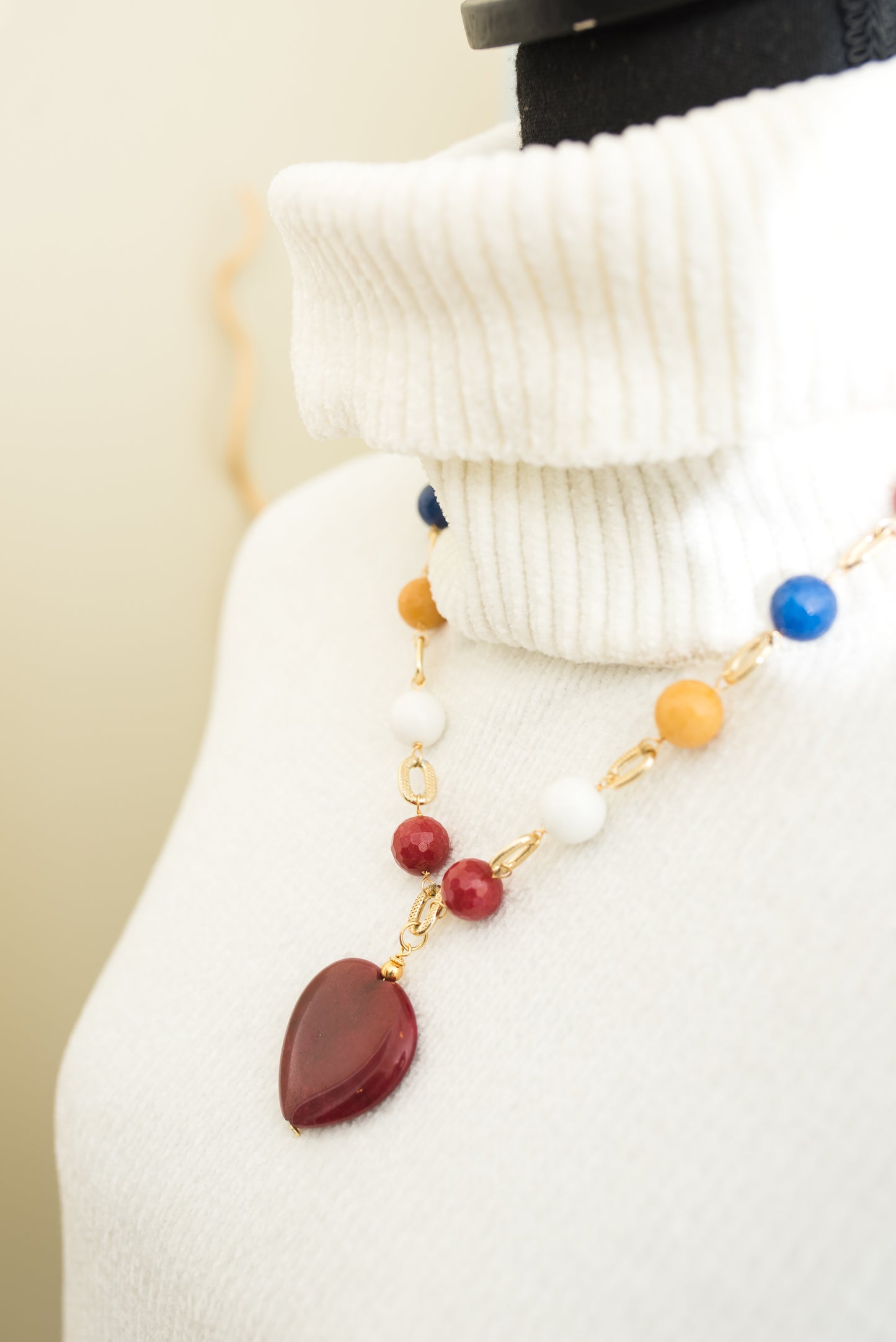 Multicolor Jade Stones Necklace