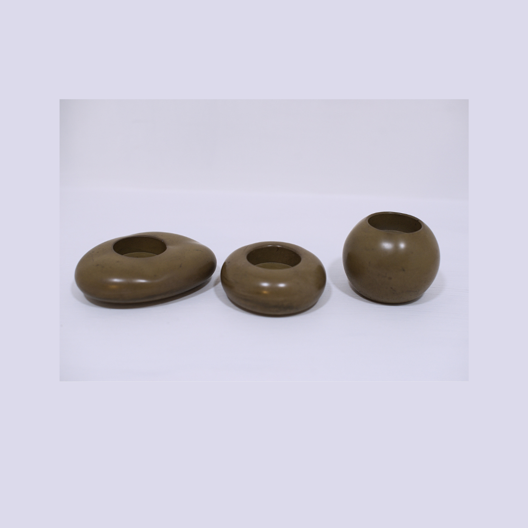 Concrete Tealight Candle Holder - Brown