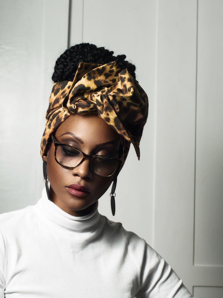 Animal print wire headwrap