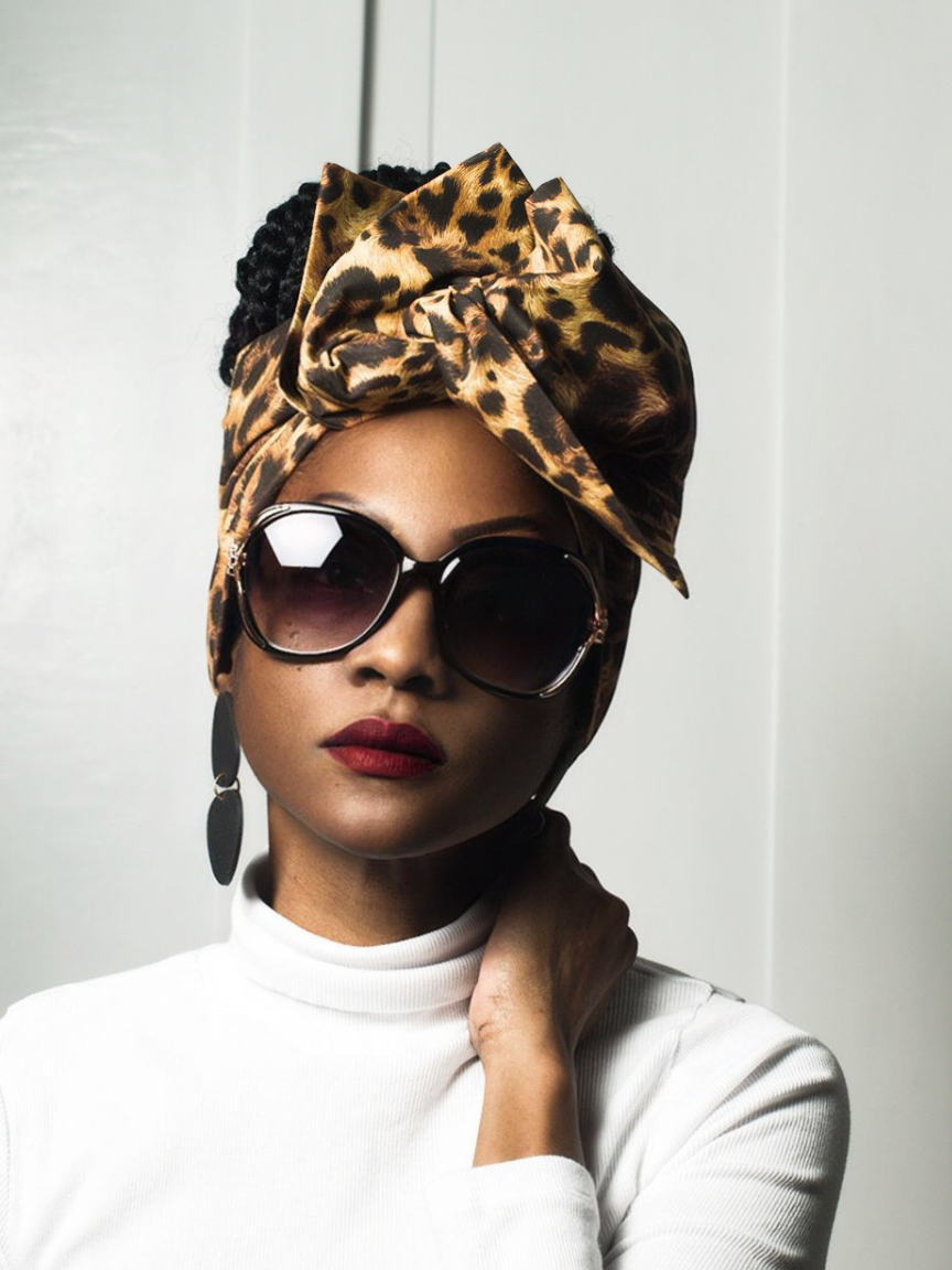 Animal print wire headwrap
