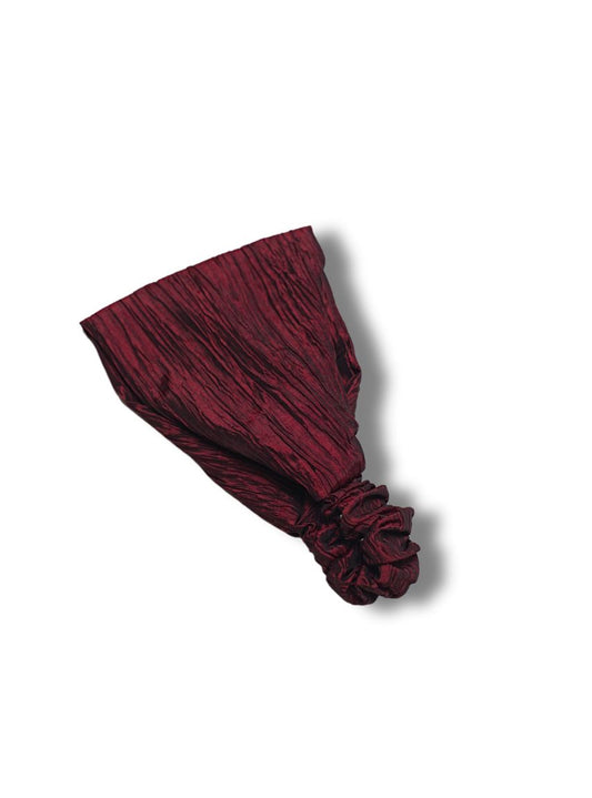 Deep Red Pleated Headband