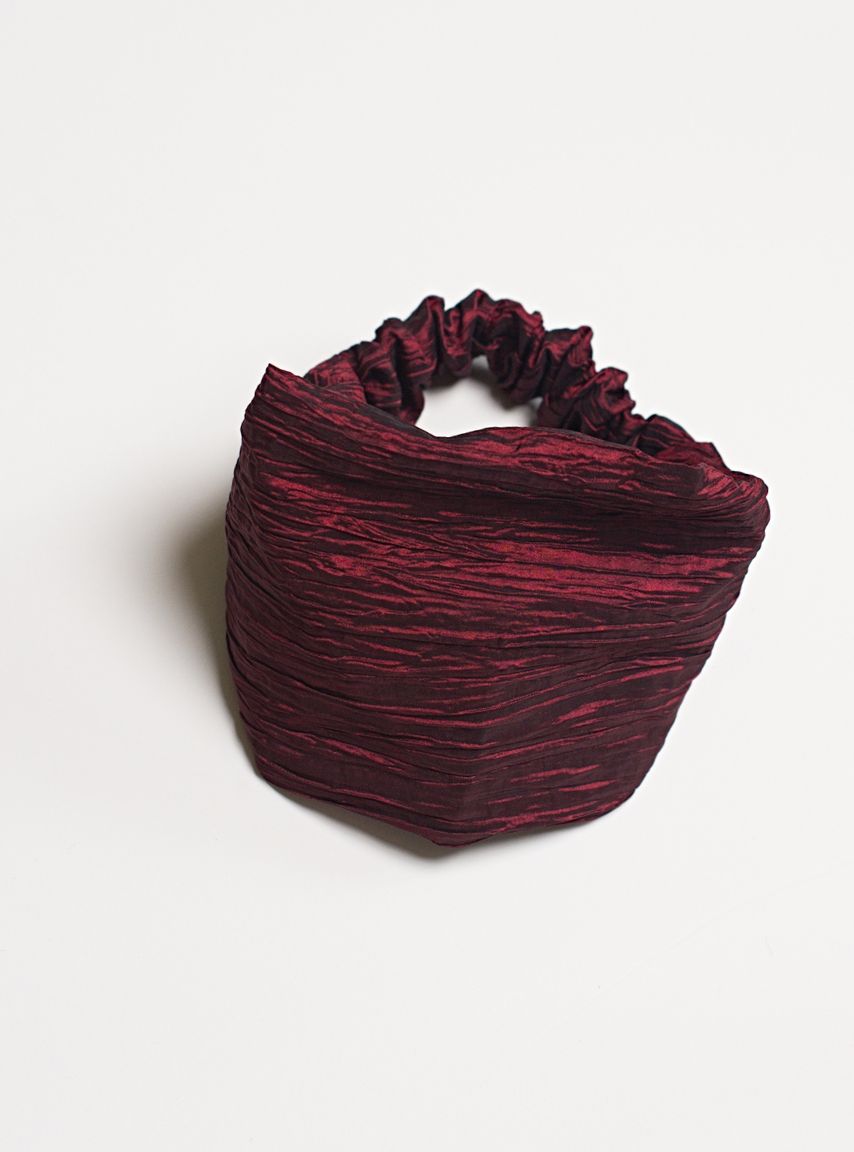 Deep Red Pleated Headband