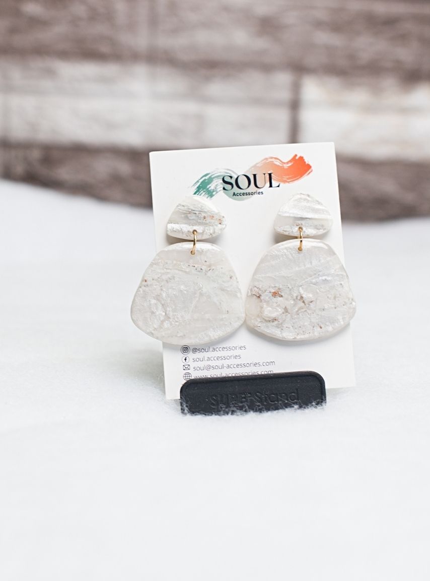 Clay White Bride earrings