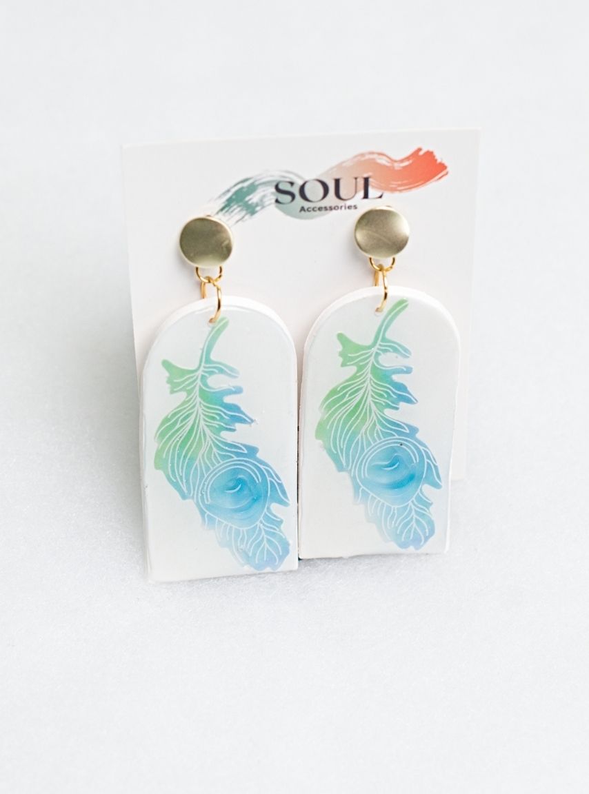 Clay Feather Earrings