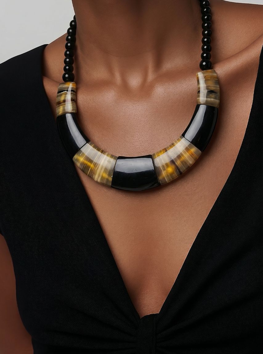 Buffalo Horn Statement Necklace