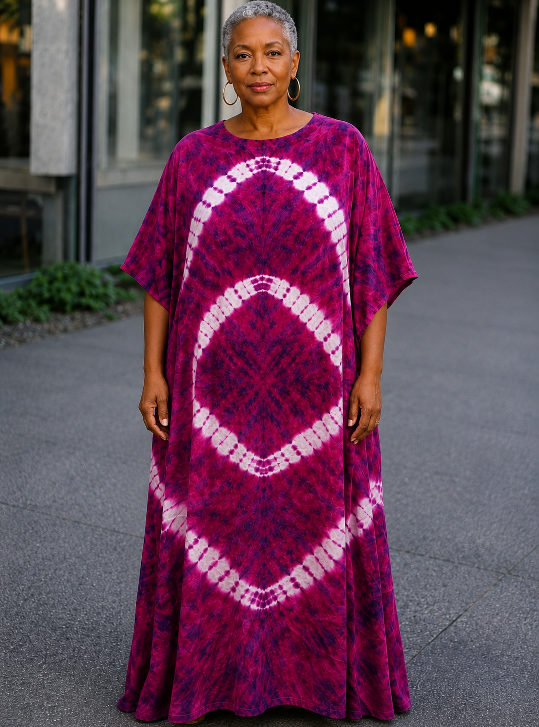 Pink Tie-Dye Kaftan Dress