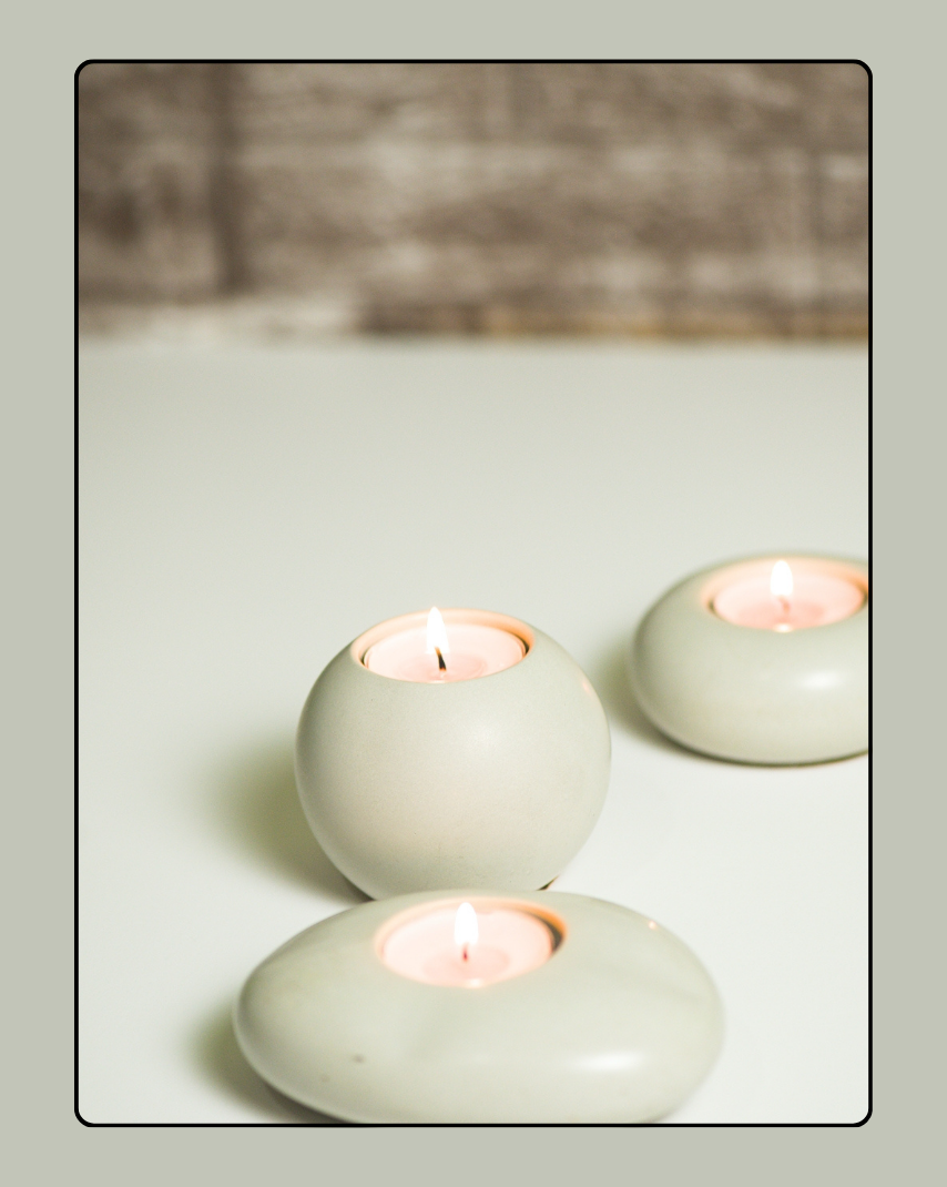 Concrete Tealight Candle Holder - Natural 1