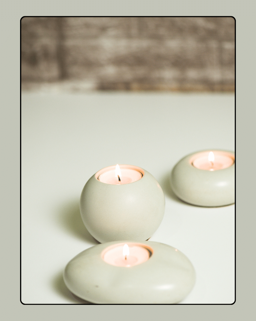 Concrete Tealight Candle Holder - Natural 3