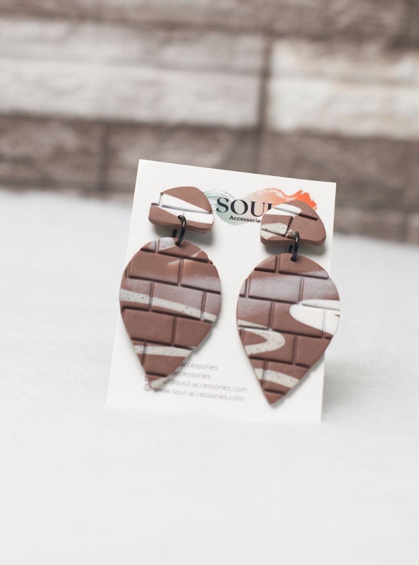 Clay Bricks Style Earrings