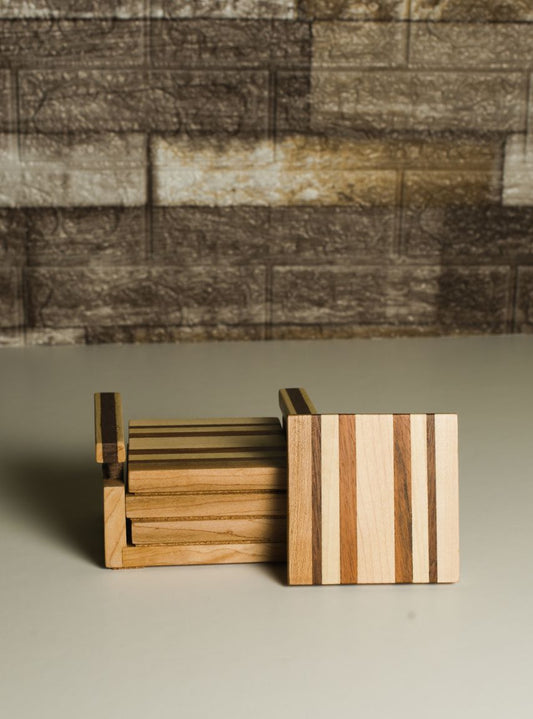 Handmade Wood Coasters - Set of 4 - Style 5