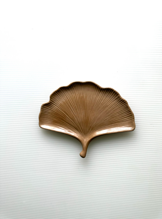 Ginkgo Leaf Tray - Brown