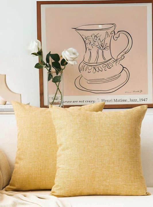 Pillow Covers, 24 x24 inch (60cm), Set of 2, Yellow