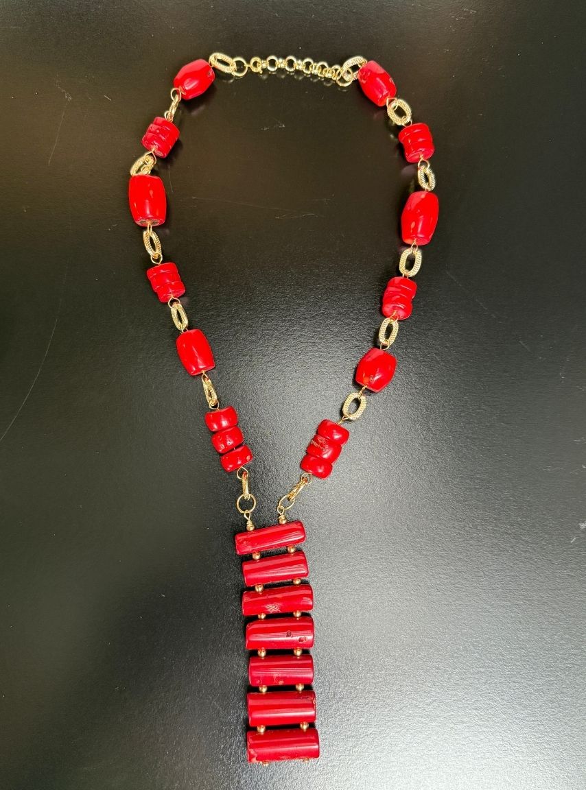 Red Coral Chunky Neckalce