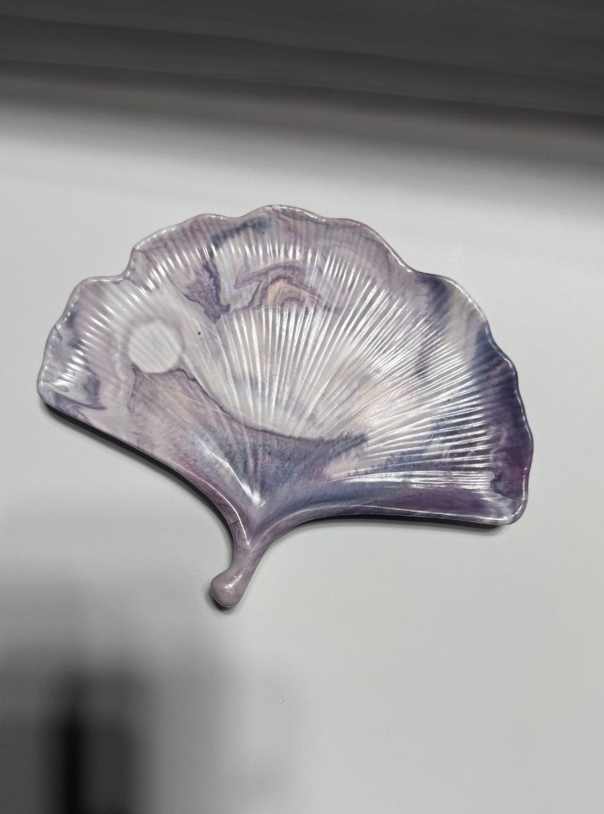 Ginkgo Leaf Tray - Purple Marble