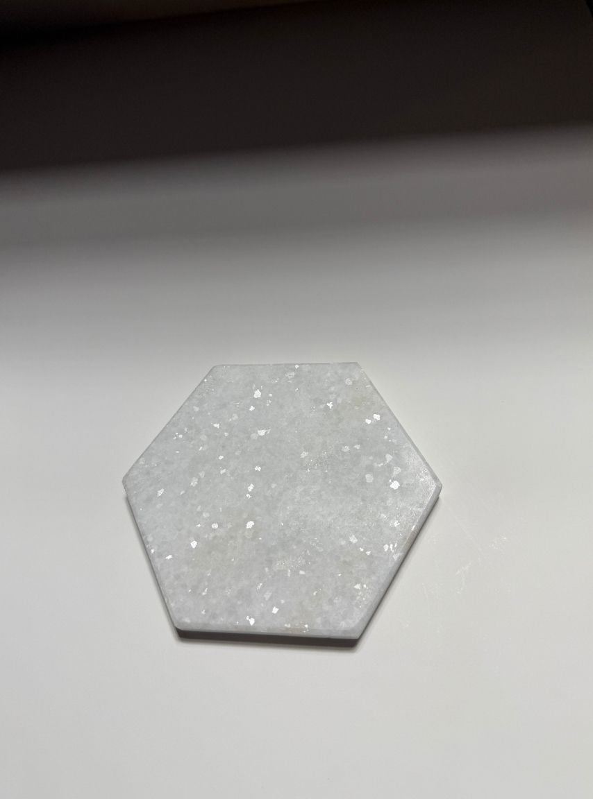 Set of 4 Stone Coasters - White
