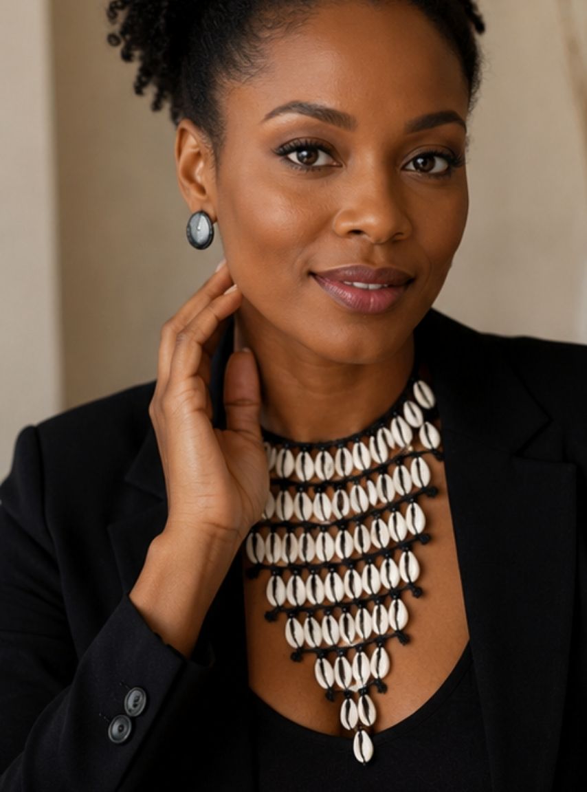 Cowrie Shell 2 Statement Necklace