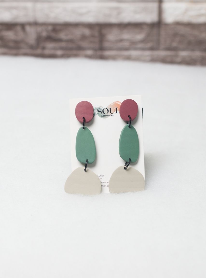 Clay Dangle Long Earrings