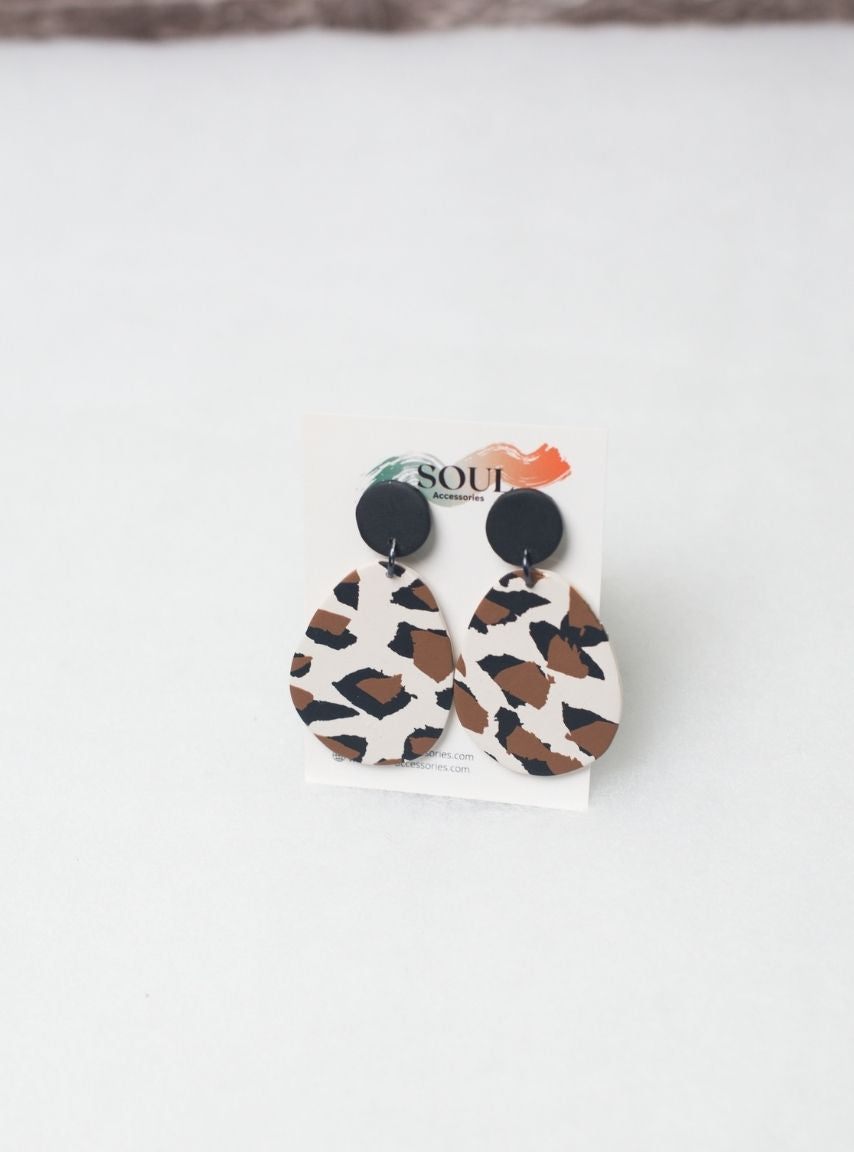 Clay Animal Print Earrings