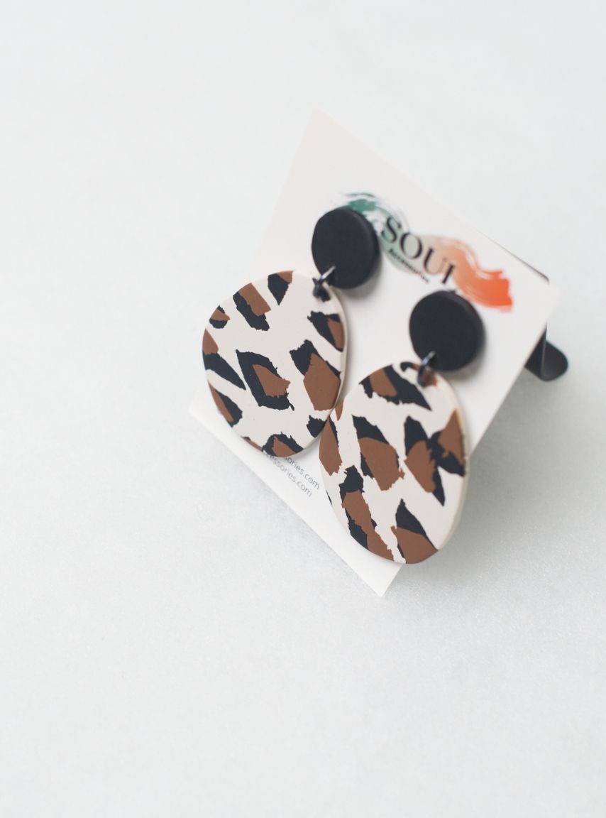 Clay Animal Print Earrings