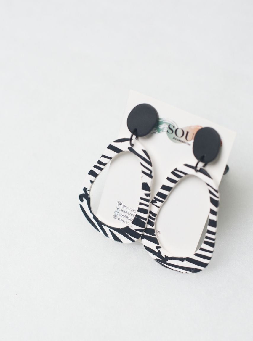 Clay Zebra Earrings