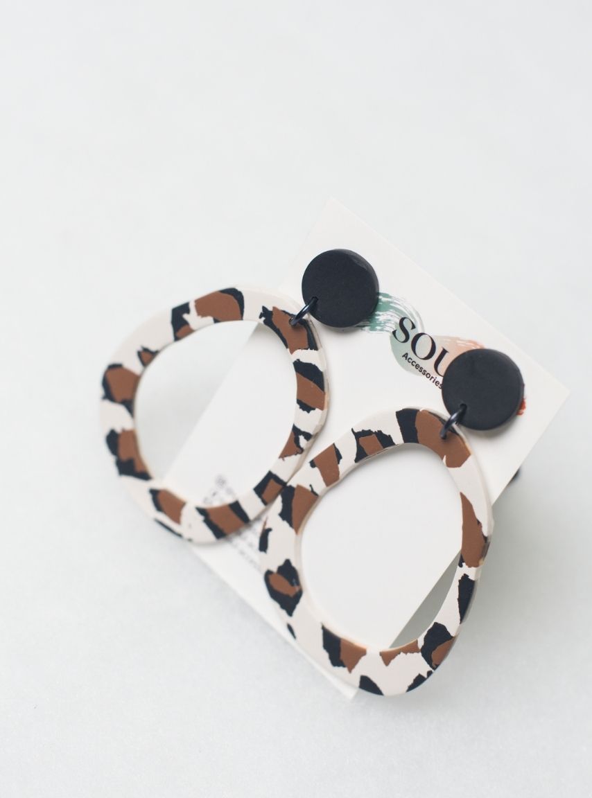 Clay Animal Print Earrings