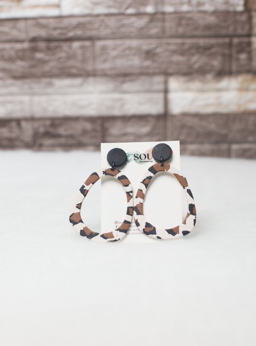 Clay Animal Print Earrings