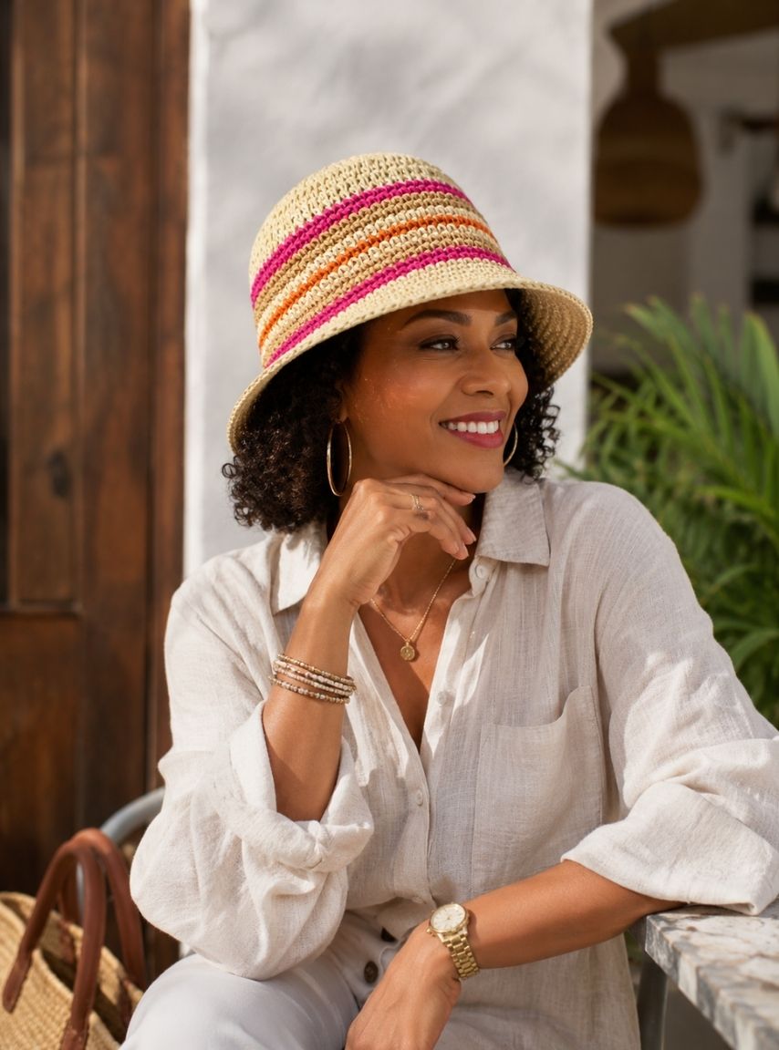 Summer Stripe Crochet Hat