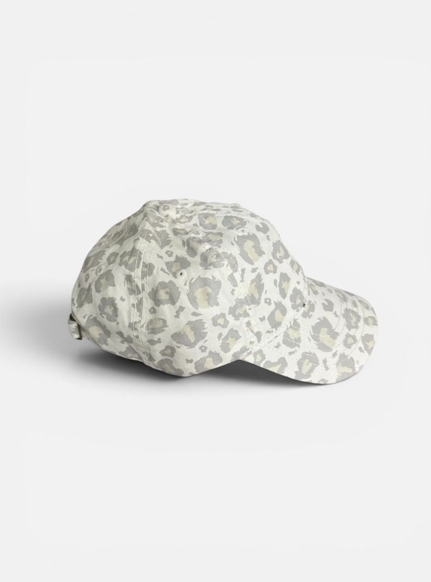 Soft Neutral Leopard Print Ponytail Baseball Cap